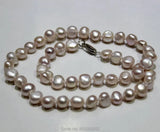 Light Purple Freshwater Pearl Necklace Baroque 9mm 17INCH