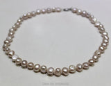 Light Purple Freshwater Pearl Necklace Baroque 9mm 17INCH