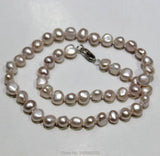 Light Purple Freshwater Pearl Necklace Baroque 9mm 17INCH