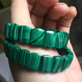 Malachite Stone Beads Bracelet Natural Gemstone Bangle Fine Jewelry for Women