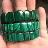 Malachite Stone Beads Bracelet Natural Gemstone Bangle Fine Jewelry for Women