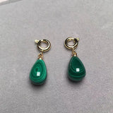 Malachite Teardrop Bead Earrings - Green Stone Jewelry