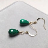 Malachite Teardrop Bead Earrings - Green Stone Jewelry