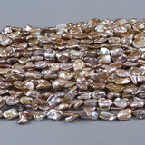 Natural Metallic 13-16mm Loose Keshi Freshwater Strand