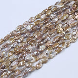 Natural Metallic 13-16mm Loose Keshi Freshwater Strand