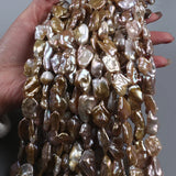 Natural Metallic 13-16mm Loose Keshi Freshwater Strand