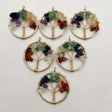 Mixed Stone Tree of Life Wire Wrapped Pendants 12pcs/lot