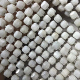 Natural Moonstone Faceted Cube Beads 6-7mm 7-8mm for Jewelry Making