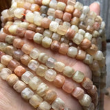 Cube Moonstone Beads 6-7mm Faceted for Jewelry Making