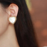 Heart-Shaped Mother-of-Pearl Ear Clip for Women