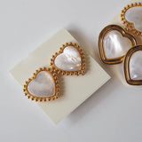 Heart-Shaped Mother-of-Pearl Ear Clip for Women