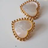 Heart-Shaped Mother-of-Pearl Ear Clip for Women