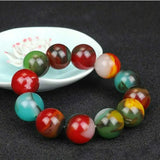 Natural Multicolour Jade Bracelet 18mm Round Beads Jadeite Jewelry Men Women