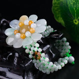 Myanmar FeiCui Sunflower Jade Lucky Stretch Bracelet