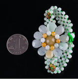 Myanmar FeiCui Sunflower Jade Lucky Stretch Bracelet