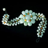 Myanmar FeiCui Sunflower Jade Lucky Stretch Bracelet