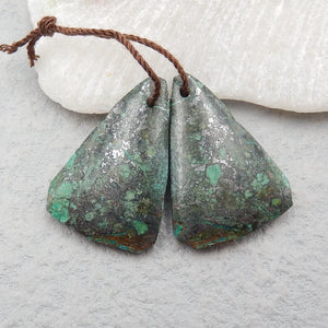Natural African Turquoise Drilled Earring Beads 27x18x4mm