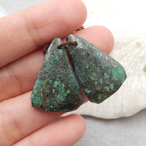 Natural African Turquoise Drilled Earring Beads 27x18x4mm