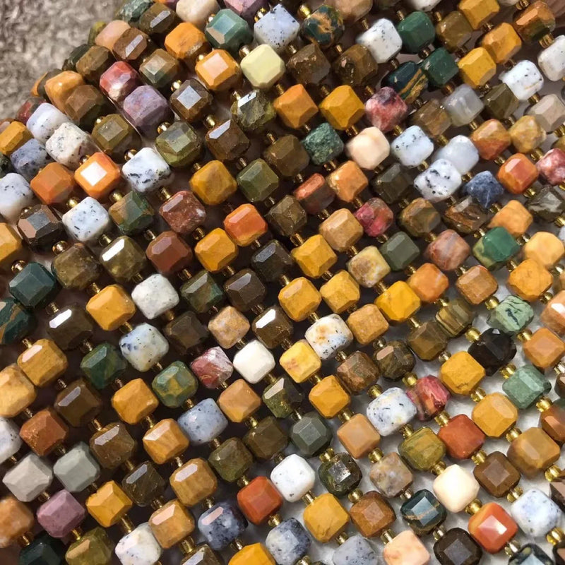 8-8.5mm Oceania Jade Cube Faceted Beads for Jewelry Making
