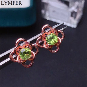 Olivine Earrings 925 Sterling Silver Women's Promotion