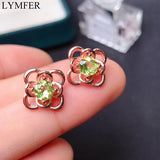 Olivine Earrings 925 Sterling Silver Women's Promotion