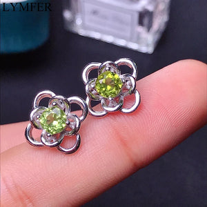 Olivine Earrings 925 Sterling Silver Women's Promotion