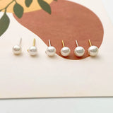 Natural Pearl S925 Silver Needle Stud Earrings