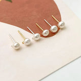 Natural Pearl S925 Silver Needle Stud Earrings