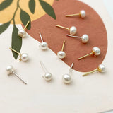 Natural Pearl S925 Silver Needle Stud Earrings