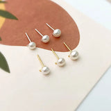Natural Pearl S925 Silver Needle Stud Earrings