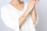 Pearl Beads Chain Bracelet with Heart Charm