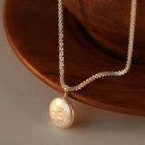 12-13mm Button Freshwater Pearl Coin Necklace for Women