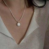 12-13mm Button Freshwater Pearl Coin Necklace for Women