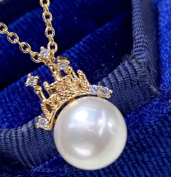 5A Aurora Natural Pearl Pendant 9-10mm Flawless Necklace