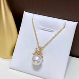 5A Aurora Natural Pearl Pendant 9-10mm Flawless Necklace