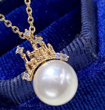 5A Aurora Natural Pearl Pendant 9-10mm Flawless Necklace