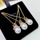 5A Aurora Natural Pearl Pendant 9-10mm Flawless Necklace