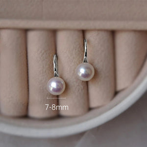 Pearl Stud Earrings for Women Freshwater Pearls Plated