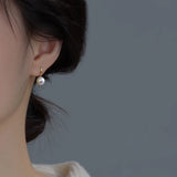 Pearl Stud Earrings for Women Freshwater Pearls Plated