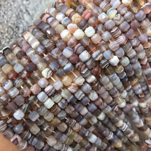 5-5.5mm Cube Faceted Agate Beads for Jewelry Making