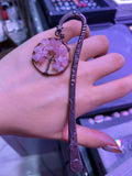 Pink Amethyst Lapulite Red Jade Inlaid Bookmark