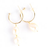 Pink Baroque Pearl Earring 18k Ear Drop Dangle Women Wedding Gift