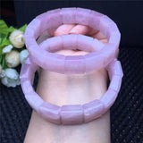 Natural Pink Rose Crystal Bracelet for Women Men