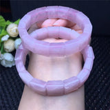 Natural Pink Rose Crystal Bracelet for Women Men