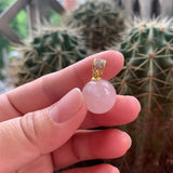 Pink Crystal Bead Necklace Pendant Healing Gemstone Charm for Jewelry Making