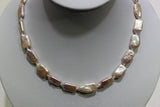 Pink Fresh Water Pearl Necklace 9x15mm 17INCH