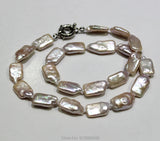 Pink Fresh Water Pearl Necklace 9x15mm 17INCH