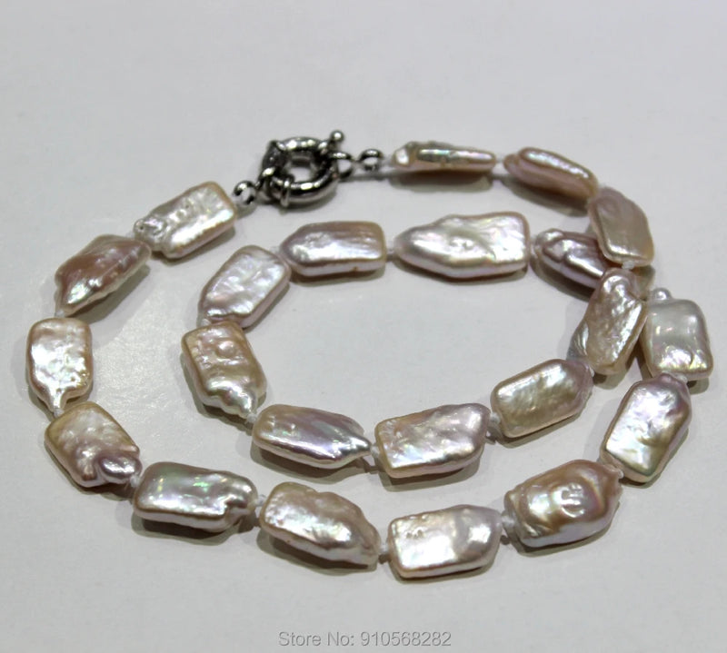 Pink Fresh Water Pearl Necklace 9x15mm 17INCH