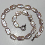 Pink Fresh Water Pearl Necklace 9x15mm 17INCH