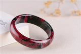 Pink Jade Bangle Bracelet Flower Gemstone Jadeite Jade Jewelry